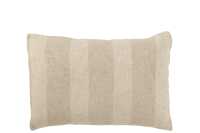 Coussin Lignes Lin Beige Long