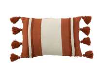 Cushion Stripe+Tassel Textile