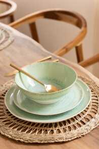 Plate Lara Porcelain Green Medium