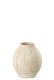 Vaas Rond Steengoed Beige Small