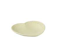 Plate Heart Shape Ceramic Yellow