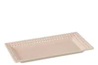 Plate Rectangular Ceramic Pink