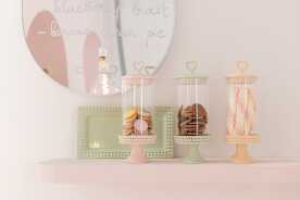 Cake Bord Onder Glas Keramiek Roze