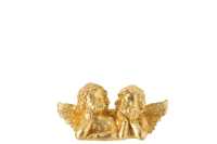 Angel Couple Thinking Poly Gold