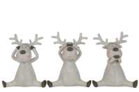 Deer See/Hear/Speak Sitting Resin