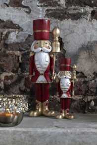 Nutcracker Resin White/Red Medium