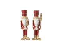 Nutcracker Resin White/Red Medium