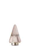 Xmas Tree Ribbed Glass Pink Small