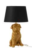 Lampe Hund Sitzend Polyresin Gold