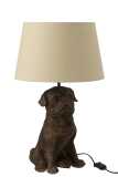 Lamp Hond Zittend Resine Bruin