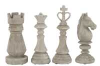 Chess Pieces Rough Resin Grey