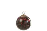 Candle Xmas Bauble Spotted Glass