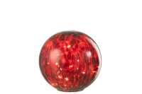 Boule Led Verre Tache Rouge/Noir