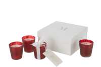 Caja 4 Velas Aroma M-Chic Vidrio