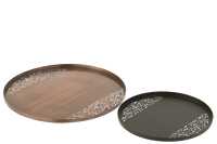 Set De 2 Plateaux Rond Metal