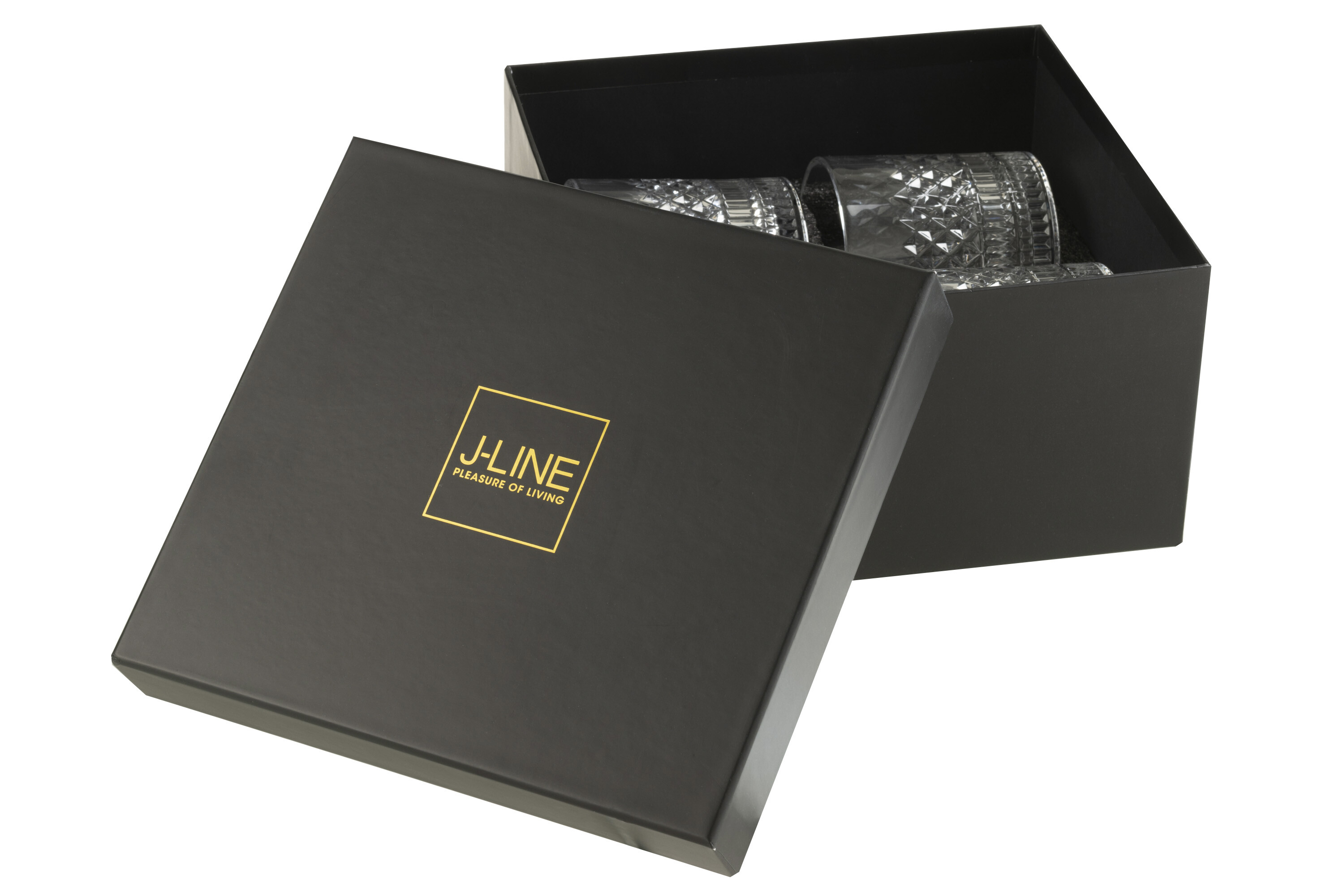 J-Line Boite Cadeau 4 Verres A Gin Verre Transparent-Argent L13xB13xH22 cm  Jline 14041 by Jolipa 14041 verre-a-gin-tonic