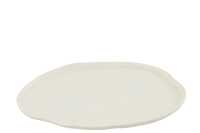 Plateau Rond Aluminium Blanc Large