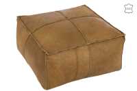 Pouf Peau De Bete Cuir Camel Foncé