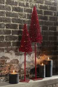 Arbre Led/Piles Plastique Rouge