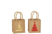 Tasche Weihnachtsbaum Sequin Jute