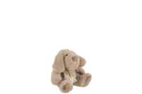 Hund+Schal Sitzend Textil Beige