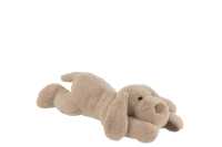 Perro Acostado Textil Beige