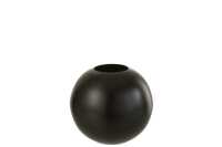 Vase Round Metal Black Small