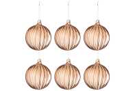 Box Of 6 Christmas Bauble Ribbed