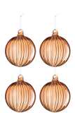 Box Of 4 Christmas Bauble Ribbed