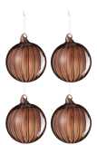 Box Of 4 Christmas Bauble Ribbed