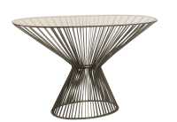 Console Ovale Barreaux Metal/Verre