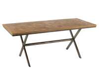 Table A Manger Yoni Metal/Bois De