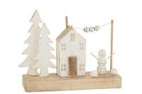 Decoration House Tree Pearls Wood