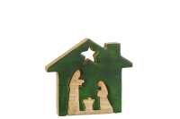 Creche Maison Bois Vert/Naturel