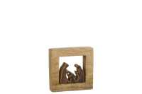 Creche Carree Bois Marron/Blanc