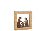 Creche Carree Bois Marron/Blanc