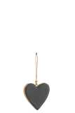 Sospensione Cuore Legno Nero Small