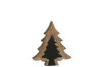 Albero Puzzle Legno Nero/Naturale