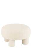 Pouf Rond Teddy Pieds Bouclé Blanc