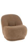 Stool Teddy Velvet White Brown