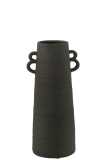 Vase Conical Clay Black Small
