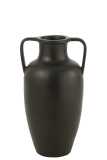 Vase 2 Henkel Terracotta Schwarz