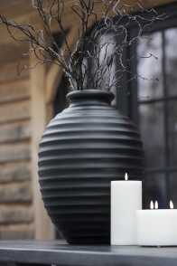 Flower Pot Oval Terracotta Blackk