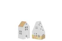 House Cotton Mache White With Gold