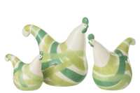 Set Of 3 Hens Lines Dolomite Green