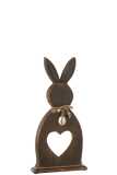 Rabbit Heart+Egg Mango Wood Dark