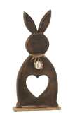 Lapin Coeur + Oeuf Manguier Marron