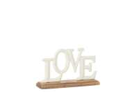 Love Sur Socle Aluminium Blanc