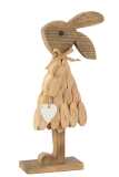 Lapin Robe Sur Socle Gauche Bois