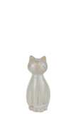 Chat Assis Porcelaine Beige Medium